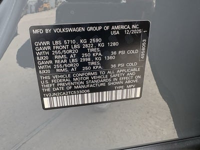 2026 Volkswagen Atlas 2.0T SE W/TECHNOLOGY
