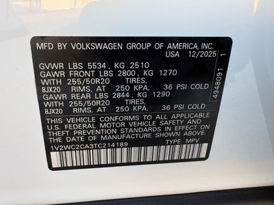 2026 Volkswagen Atlas Cross Sport 2.0T SE W/TECHNOLOGY