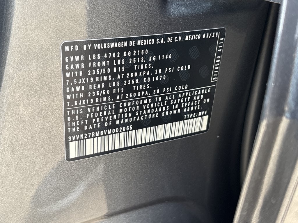 2027 Volkswagen Tiguan 2.0T SE