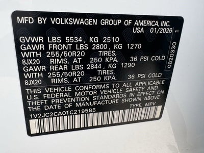 2026 Volkswagen Atlas Cross Sport SE w/Technology