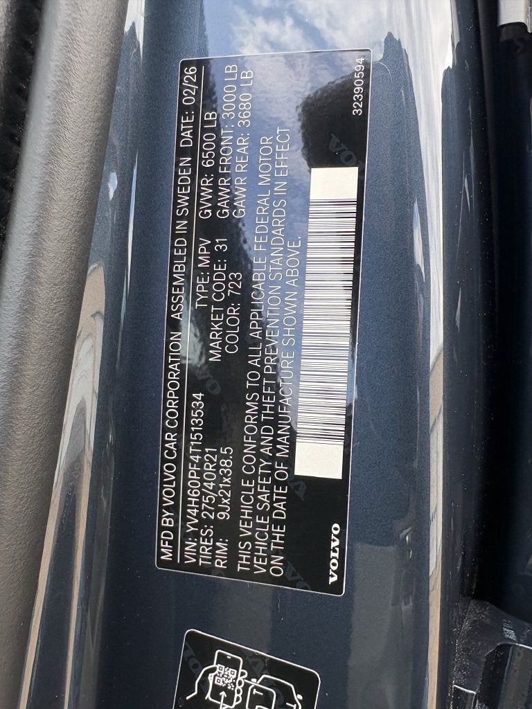 2026 Volvo XC90 Plug-In Hybrid T8 Ultra 7 Passenger